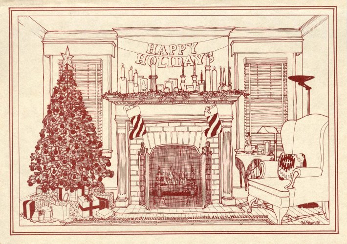 1989 Pittam Christmas card - The Christmas Fireplace